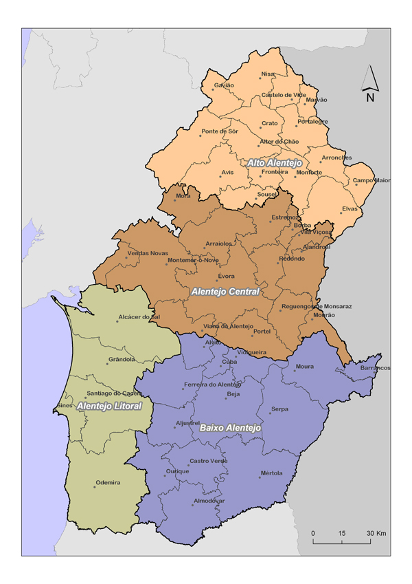 Mapas « Comissão de Coordenação e Desenvolvimento Regional do Alentejo