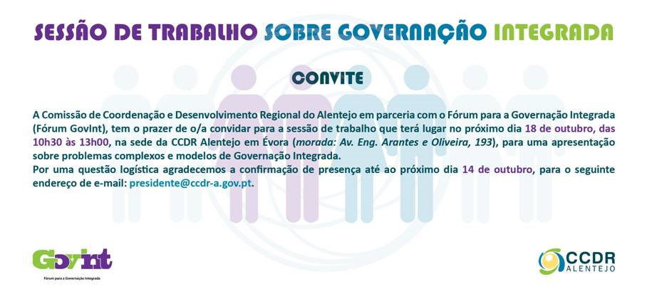 SESSÃO DE TRABALHO SOBRE GOVERNAÇÃO INTEGRADA - Convite