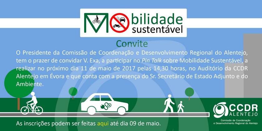 Comissão de Coordenação e Desenvolvimento Regional do Alentejo promove PIN TALK sobre Mobilidade Sustentável