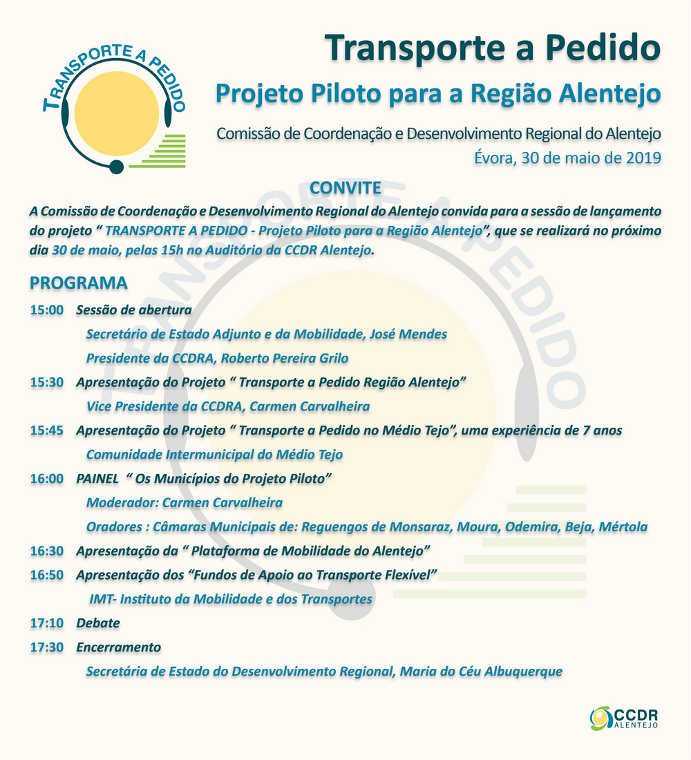 Transporte a Pedido - Projeto Piloto para a Região Alentejo