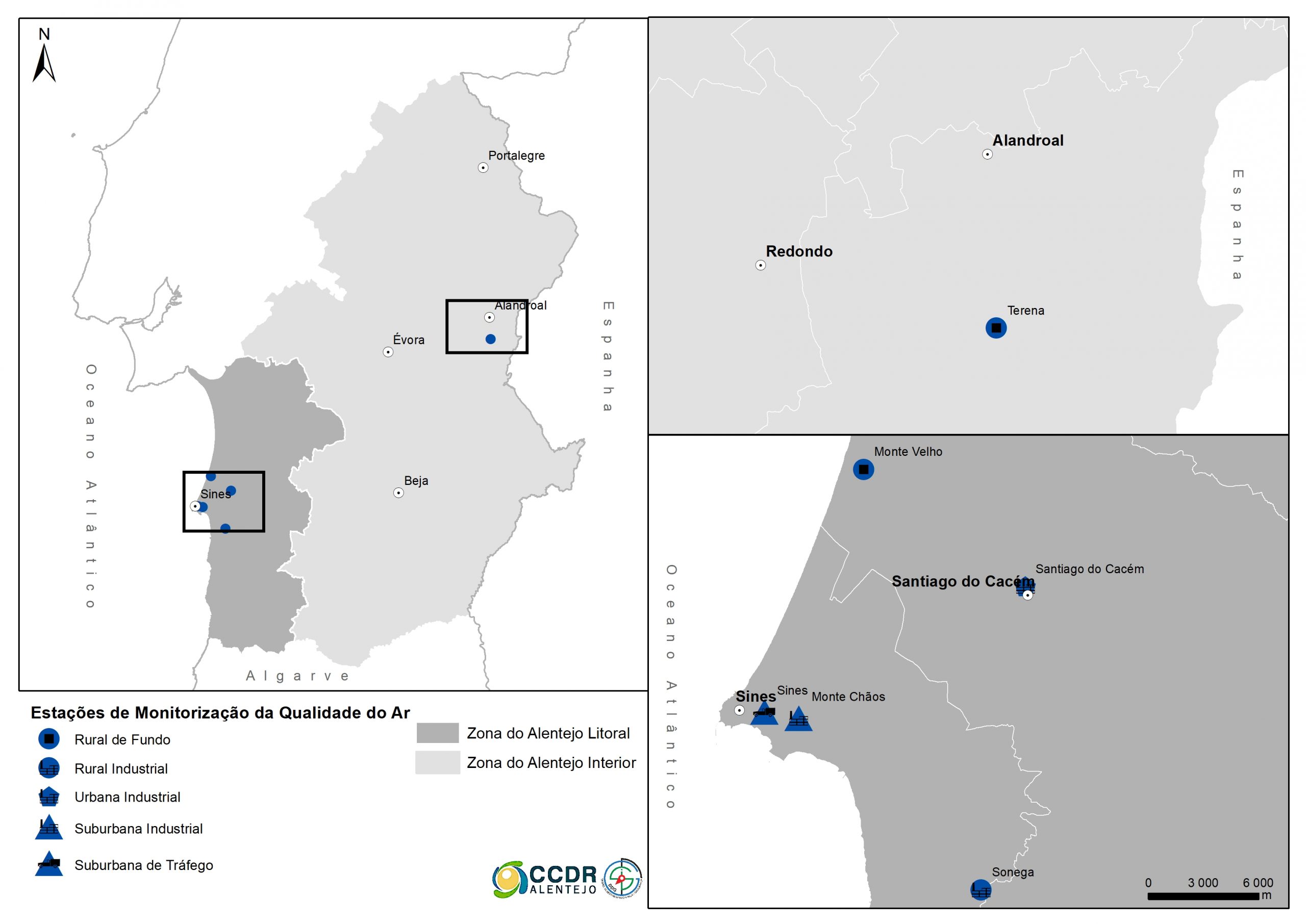 Mapas « Comissão de Coordenação e Desenvolvimento Regional do Alentejo