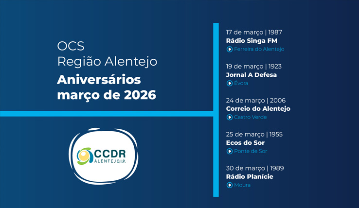 OCS Região Alentejo – Aniversários março 2026